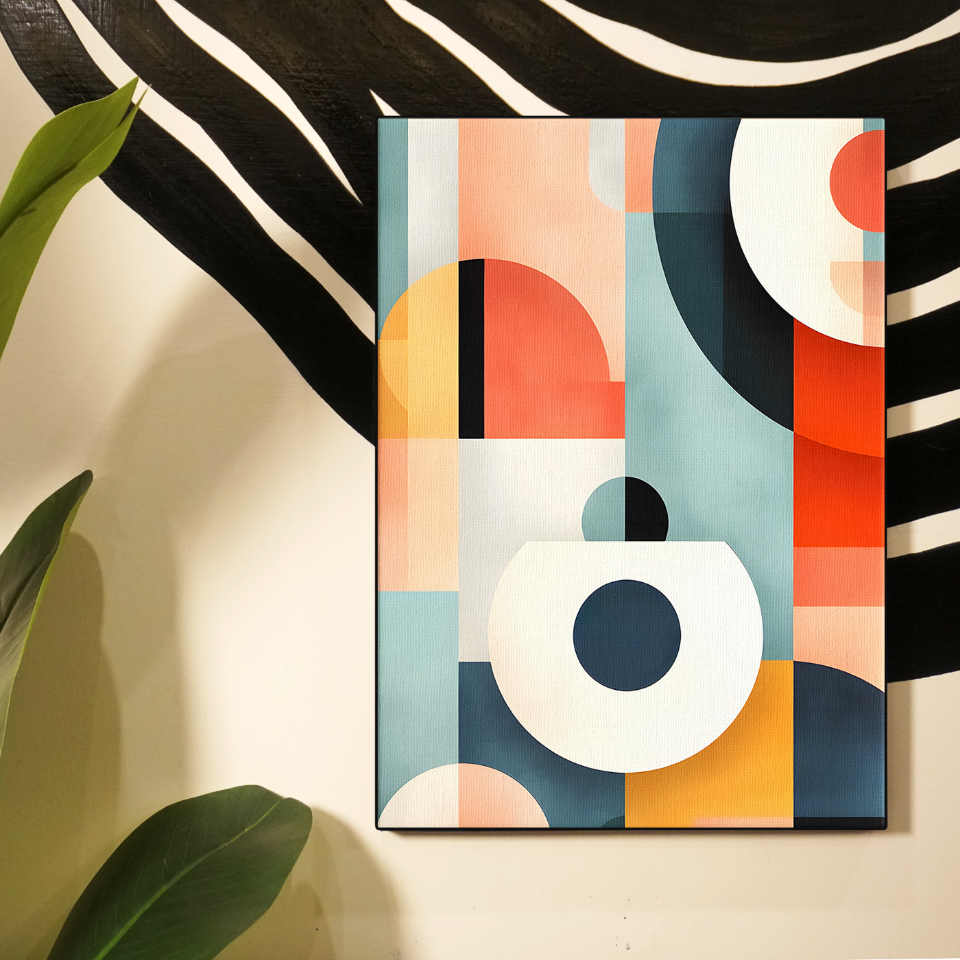 Geometric Abstract Blue Orange Loop Poster