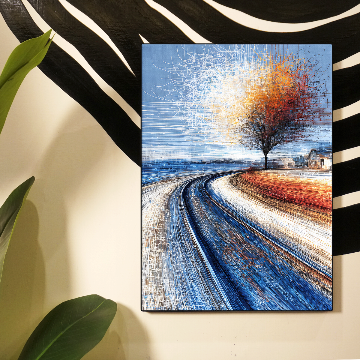 Winter Road Tree Poster