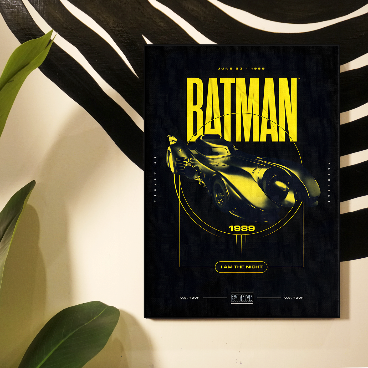 Batman Logo Yellow Car Poster