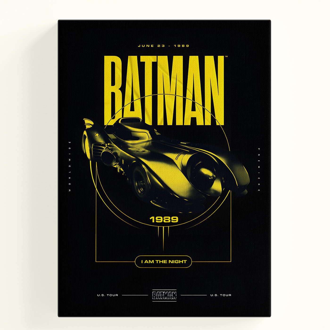 Batman Logo Yellow Car Poster