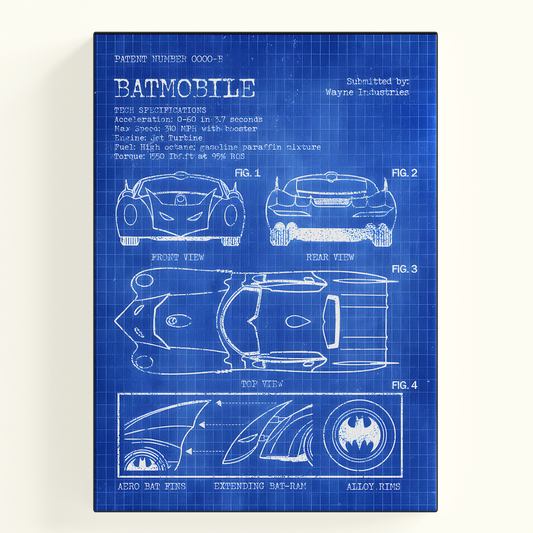 Batmobile Blueprint Poster