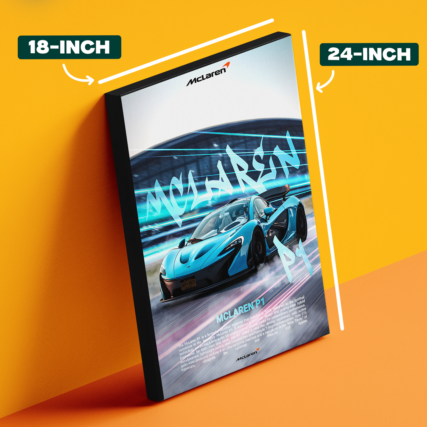 Blue Neon Sports Car Poster