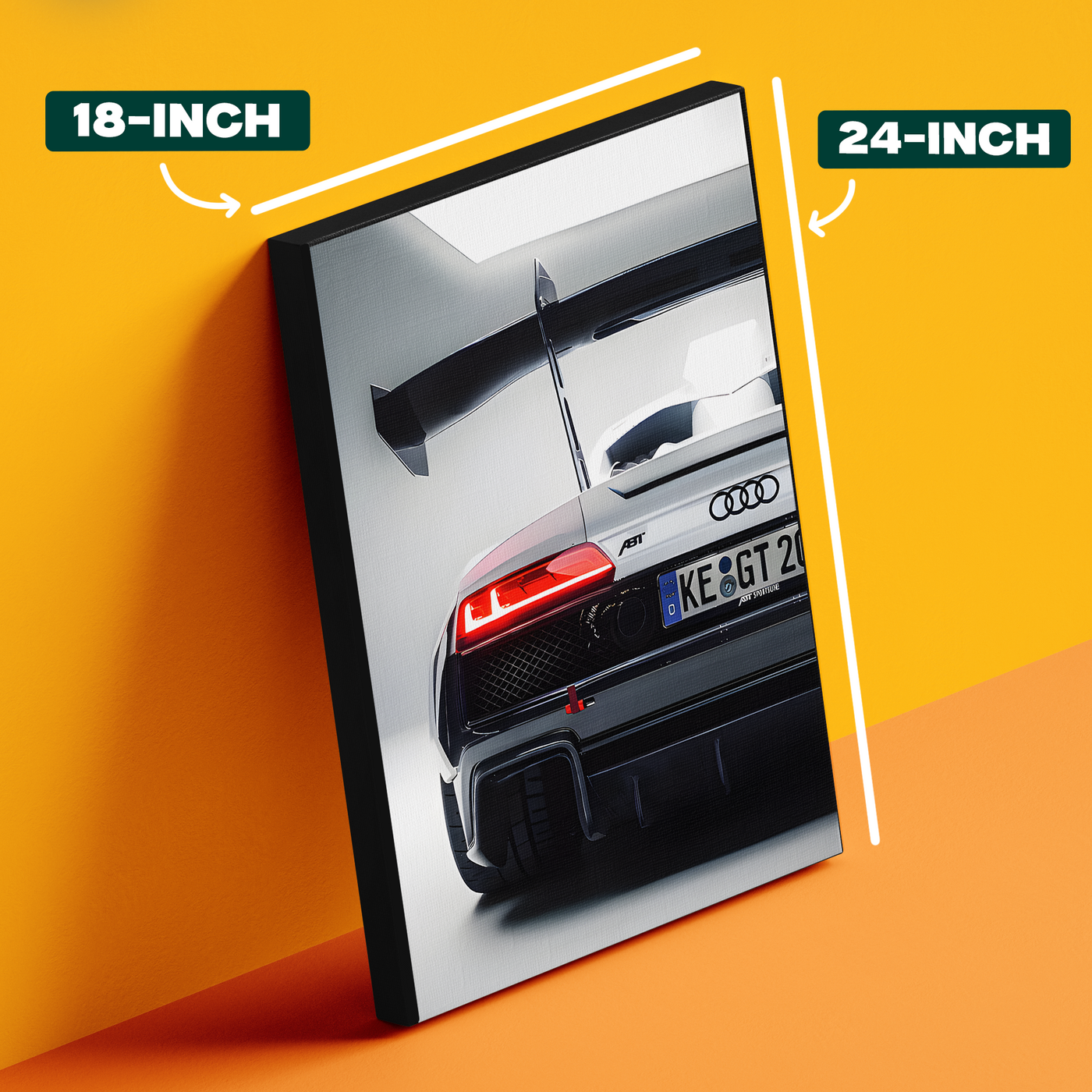 Audi White Car Poster