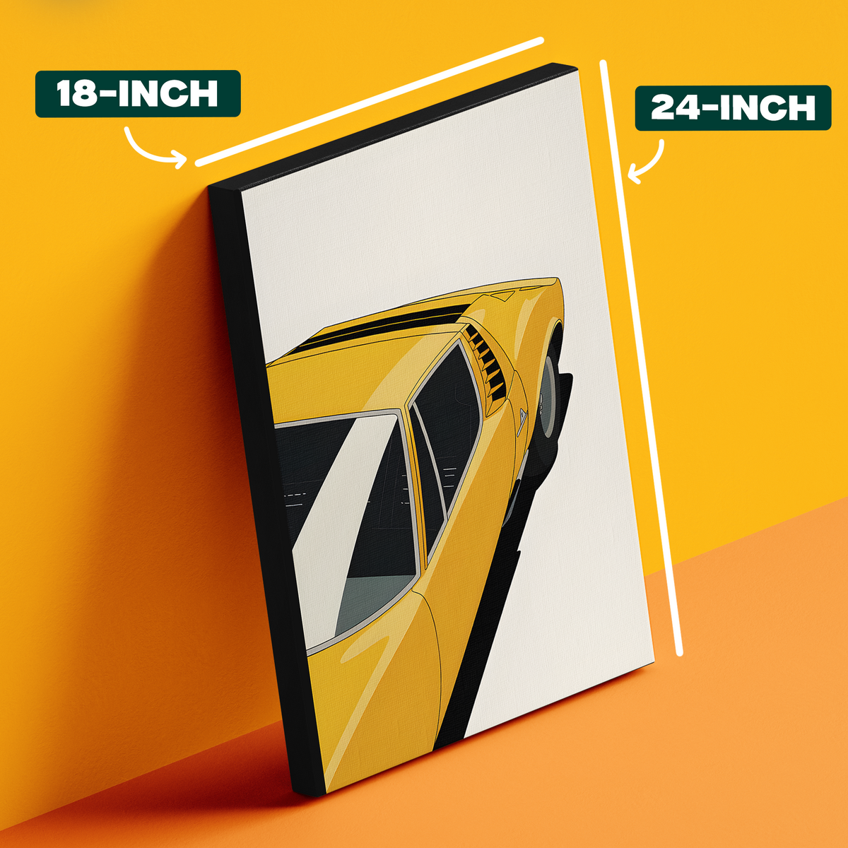 Yellow Classic Car Poster