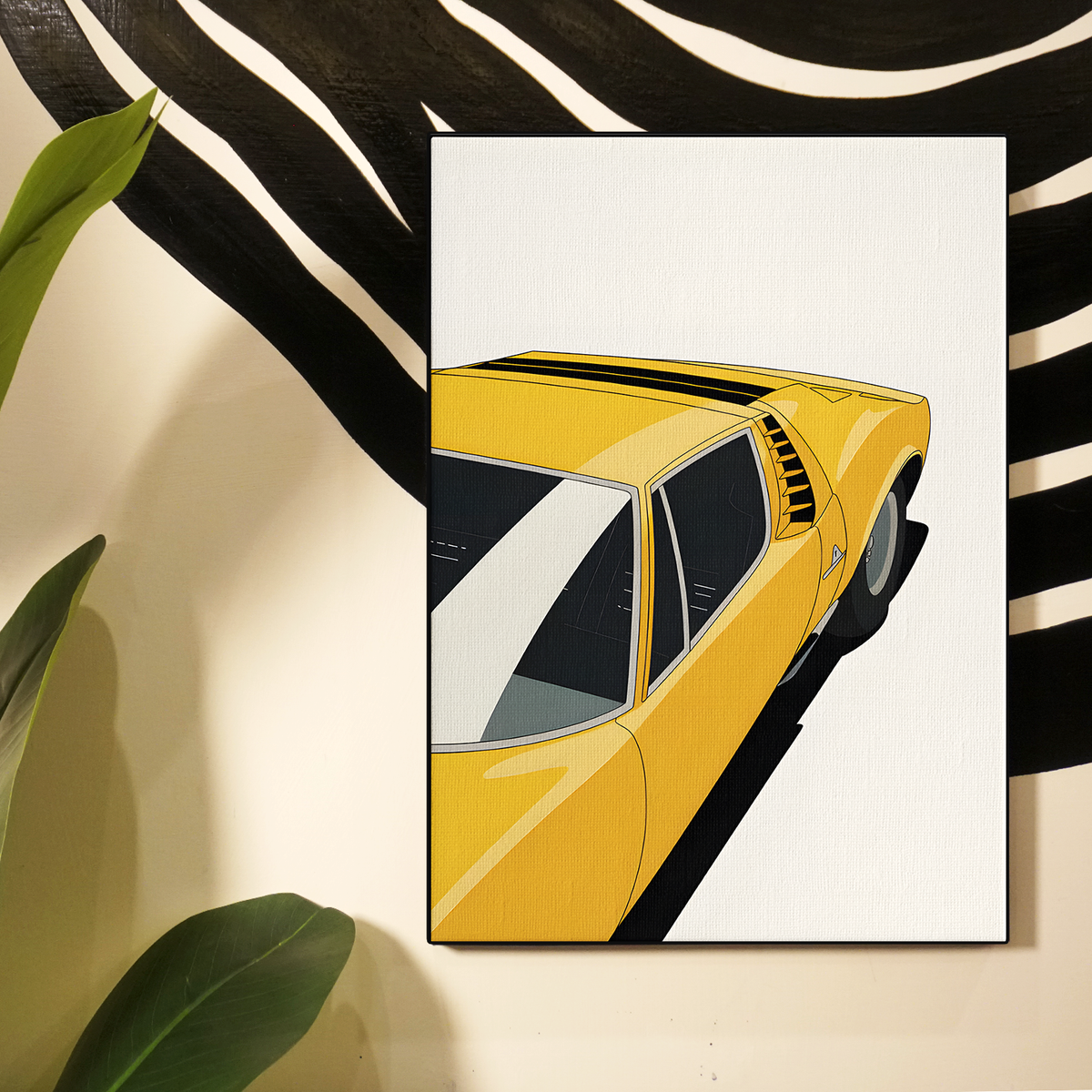 Yellow Classic Car Poster