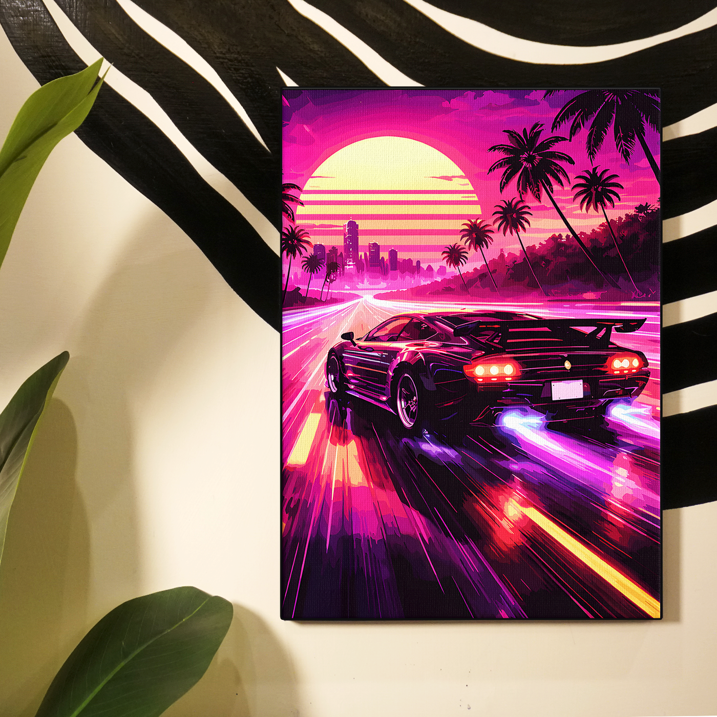 Retro Synthwave Car Poster