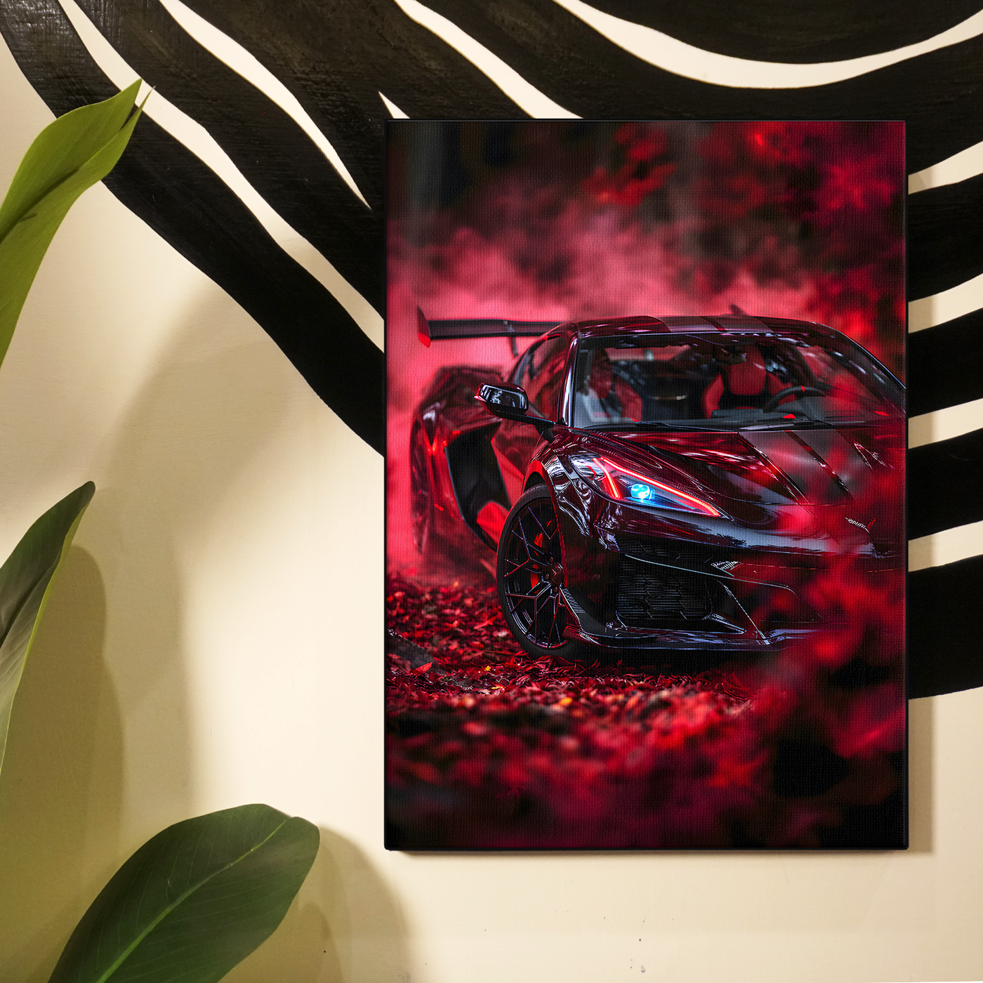 Dramatic Red Car Poster