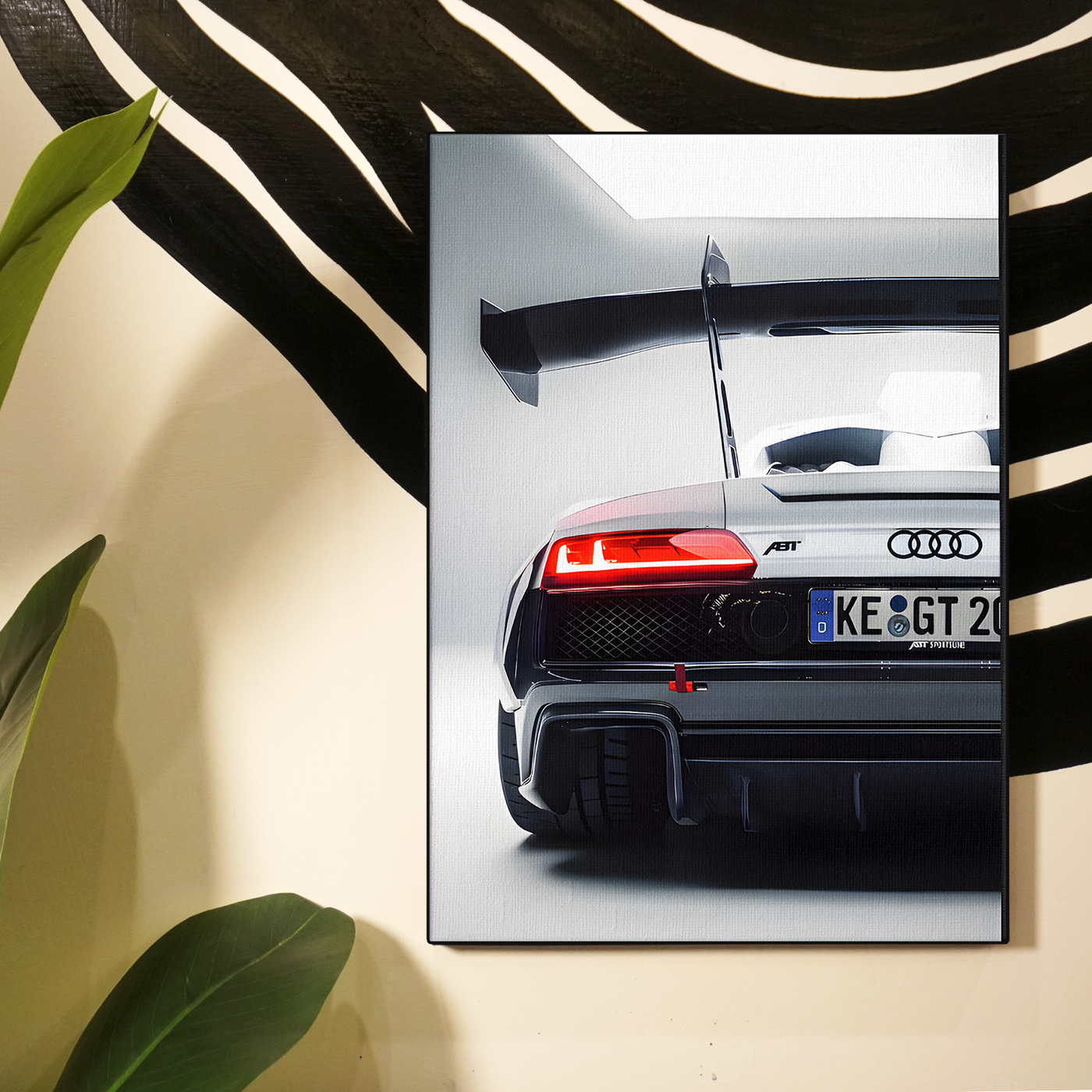 Audi White Car Poster