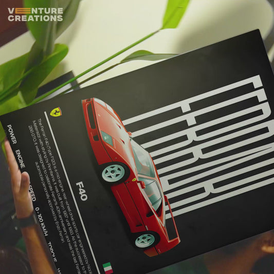 Ferrari F40 Red Poster