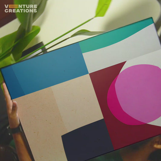 Geometric Color Block Pink Purple Poster