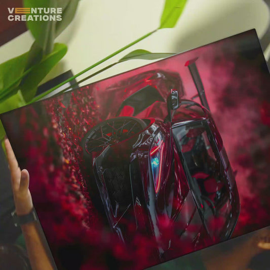 Dramatic Red Car Poster