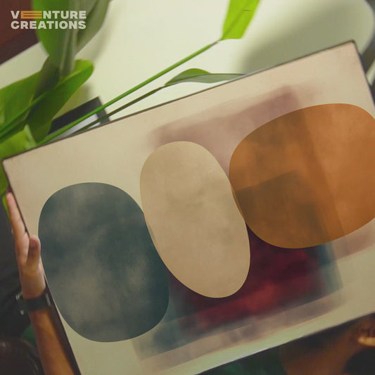 Abstract Balance Stones Orange Poster