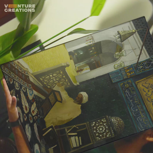 Person Praying Mosque Interior Poster