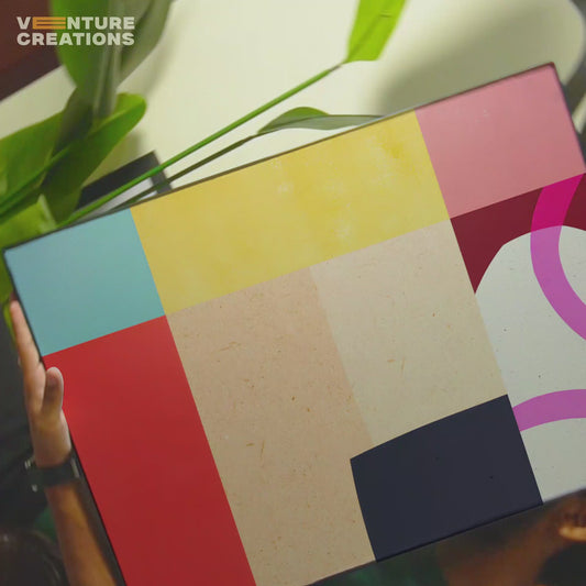 Geometric Color Block Pink Circles Poster