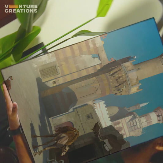 Vintage Market Mosque Painting Poster