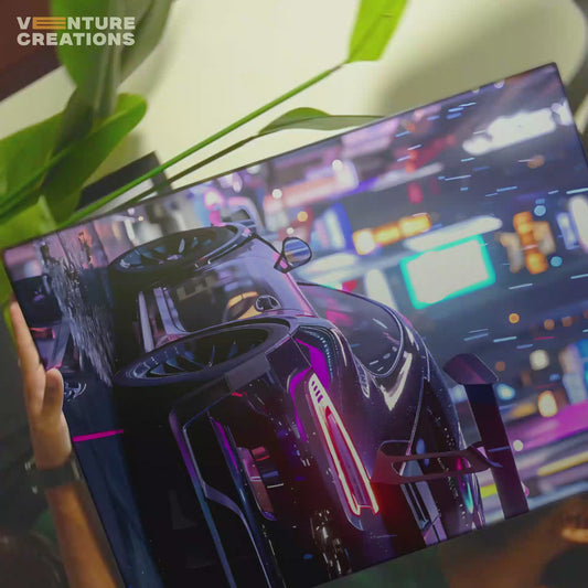 Neon Purple Street Car Poster