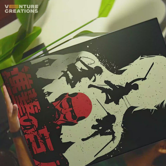 Attack on Titan Red Silhouette Figure Poster