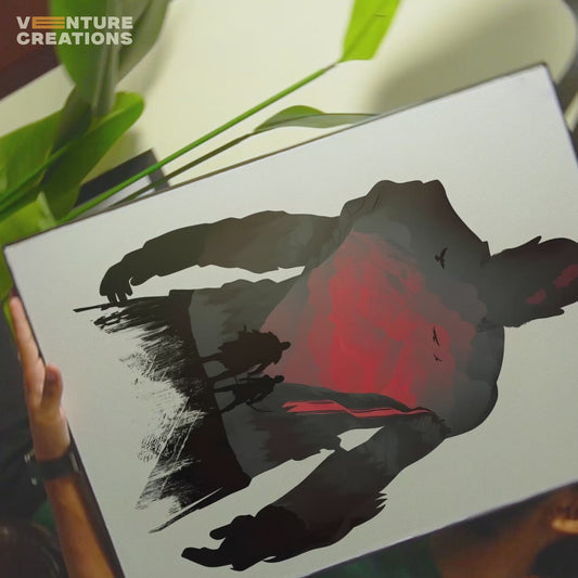 Dark Warrior Silhouette Poster