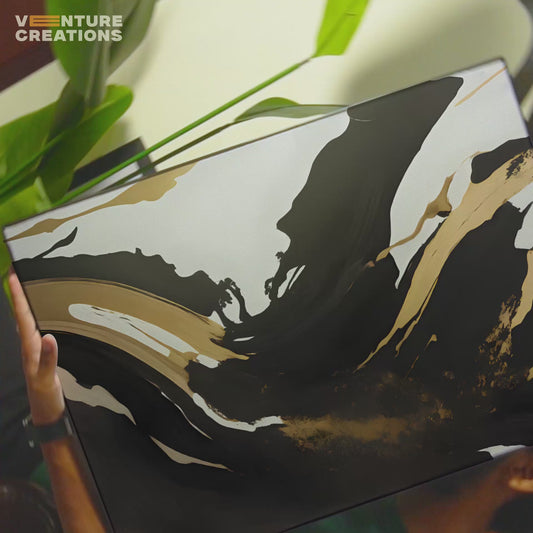 Black and Gold Wave Poster