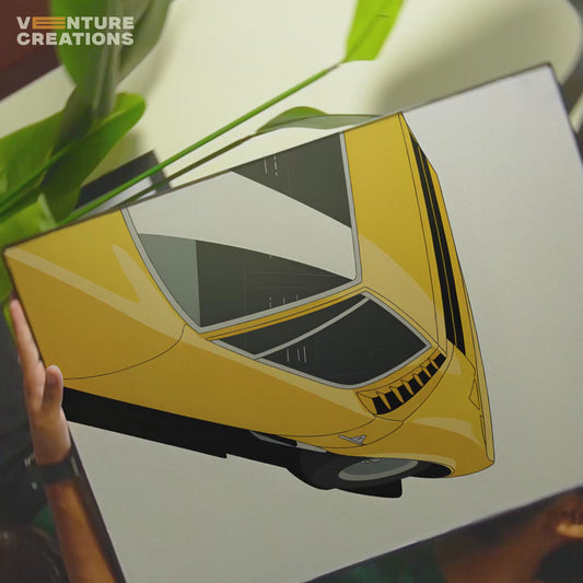 Yellow Classic Car Poster