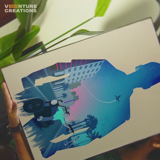 GTA: Vice City Tommy Vercetti Silhouette City Poster