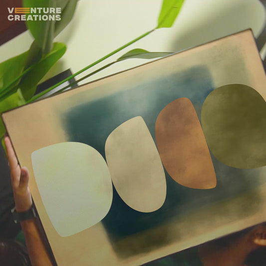 Abstract Balance Stones Green Poster