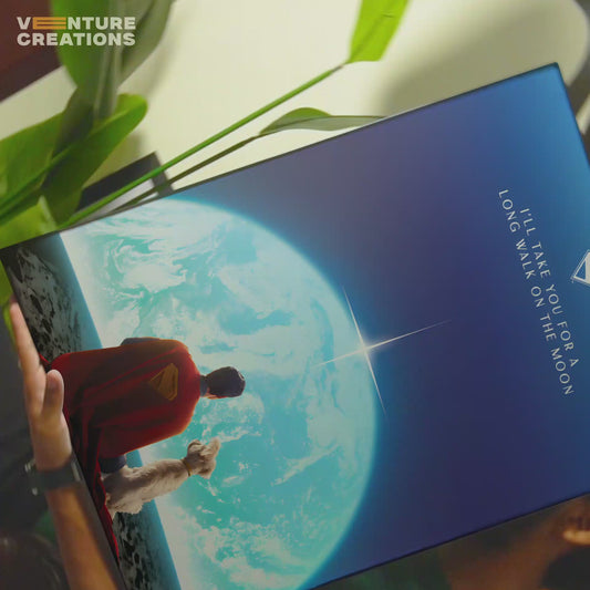 Blue Silhouette Superman Poster