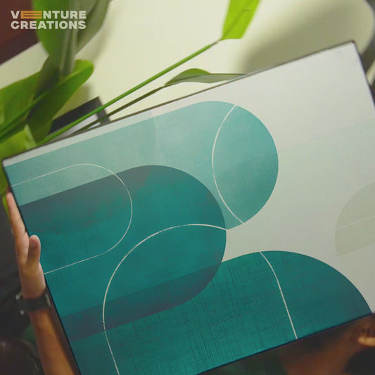 Geometric Abstract Arches Teal Poster