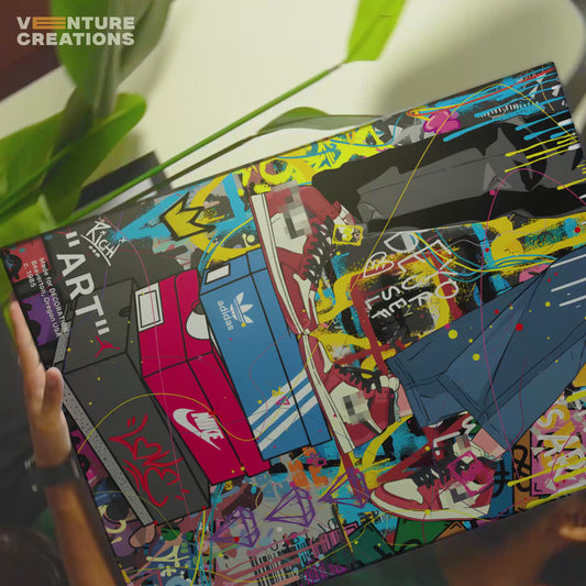 Colorful Sneaker Graffiti Collage Poster