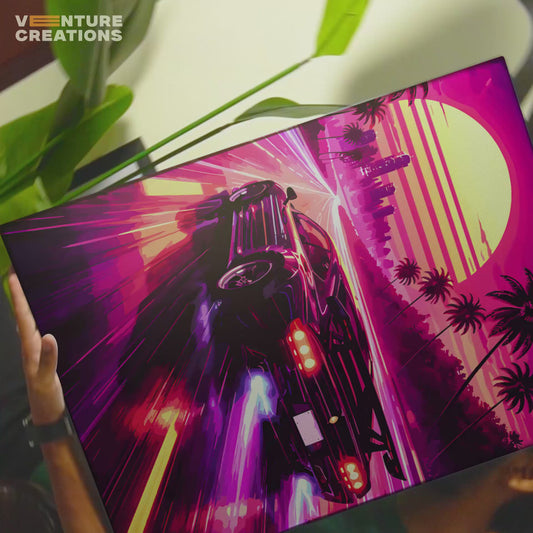 Retro Synthwave Car Poster