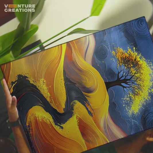 Golden Tree Desert Path Poster