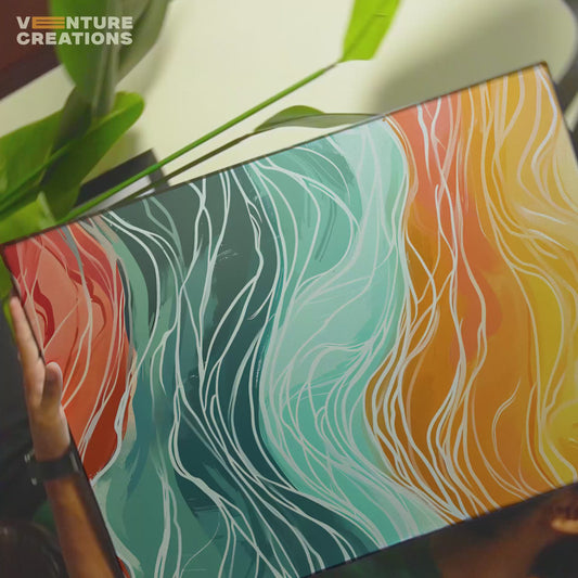 Orange and Teal Wave Poster