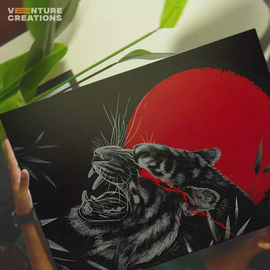 Red Circle Tiger Poster