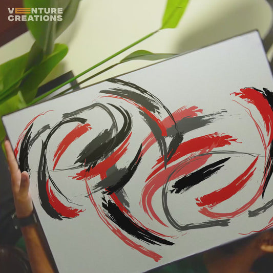 Red and Black Brush Stroke Poster