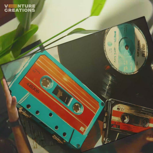 Yellow Cassette Tape Poster