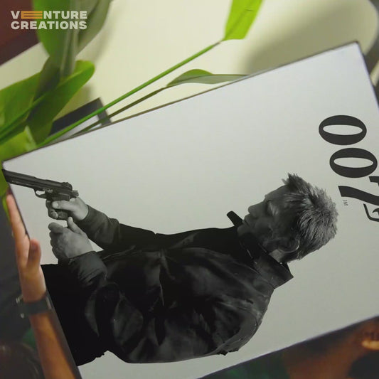 007 Black and White Poster
