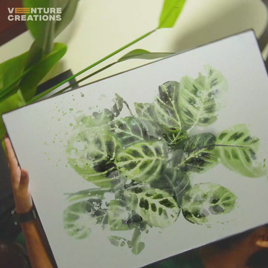 Watercolor Botanical Leaves Dense Green Poster