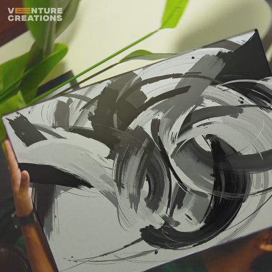 Black and White Brush Stroke Poster