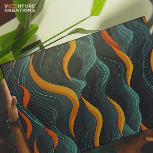 Teal and Orange Wave Poster
