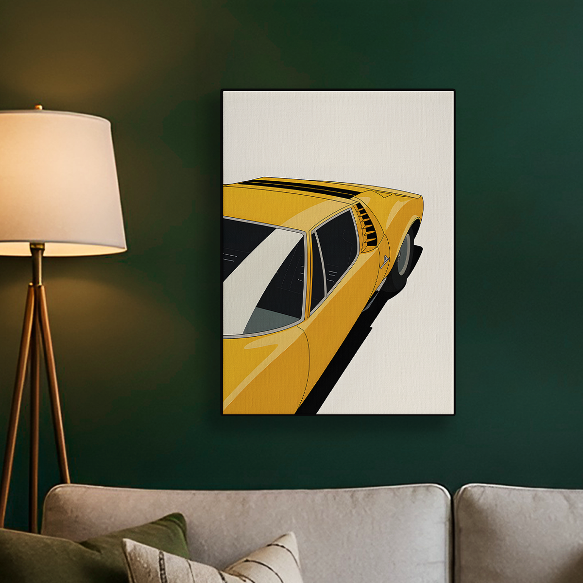 Yellow Classic Car Poster
