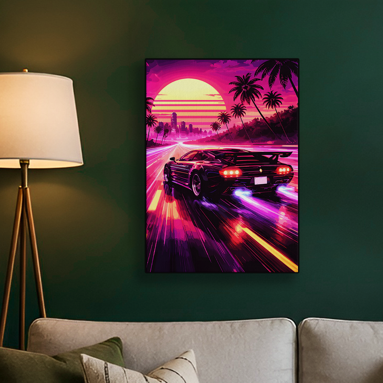 Retro Synthwave Car Poster