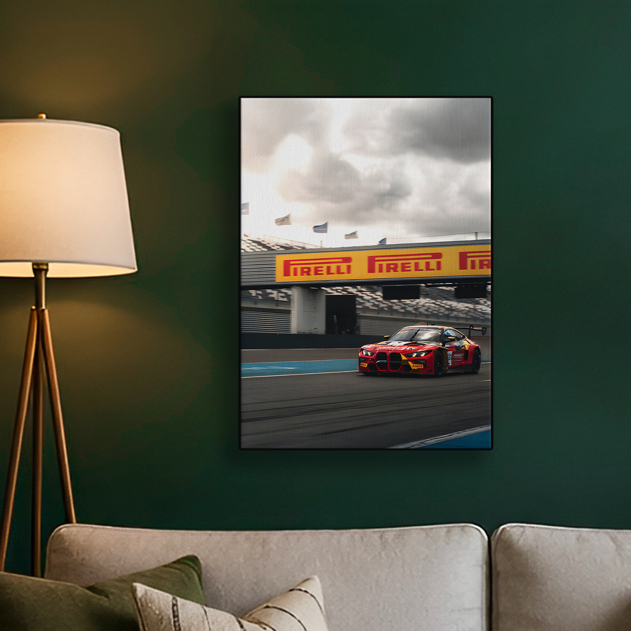 Race Track Red Car Poster