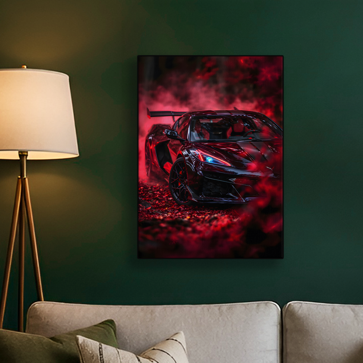 Dramatic Red Car Poster