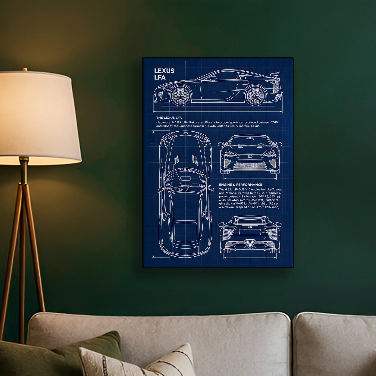 Lexus Blueprint Sketch Poster